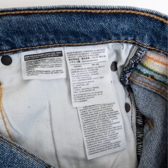 Levis 511 Shorts Blue Denim Pride Rainbow Stonewall Raw Hem Embroidered Size 30 - Picture 11 of 14